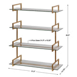 Auley Wall Shelf – Antique Gold & Glass